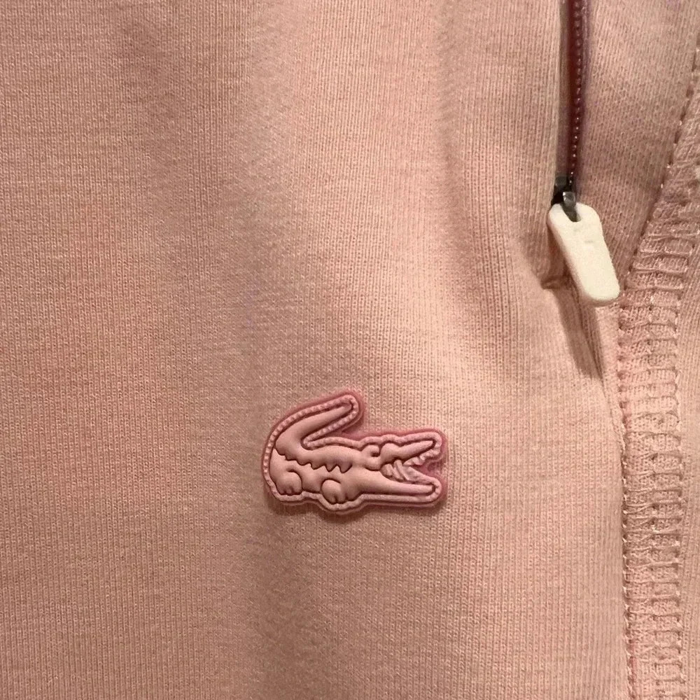 LACOSTE | Ankle-Crop Double-Fleece Joggers | Pink | Size 4 | NWT - Picture 1 of 9
